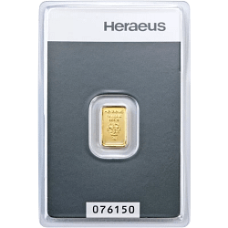 1 g Goldbarren Heraeus