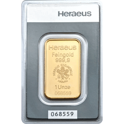 1 Unze Goldbarren Heraeus