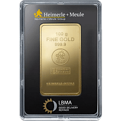 100 g Goldbarren Heimerle & Meule - geprägt