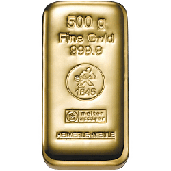 500 g Goldbarren Heimerle & Meule - gegossen