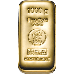 1000 g Goldbarren Heimerle & Meule - gegossen