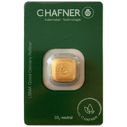 1 Unze Goldbarren C. Hafner CO2 neutral