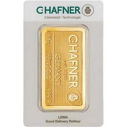 50 g Goldbarren C. Hafner geprägt