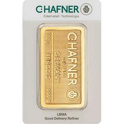 100 g Goldbarren C. Hafner - geprägt