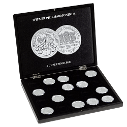 Münzkassette VOLTERRA, 20 Silbermünzen “Philharmoniker”