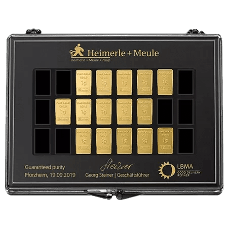 15 x 1 g Gold UnityBar Collection Heimerle und Meule
