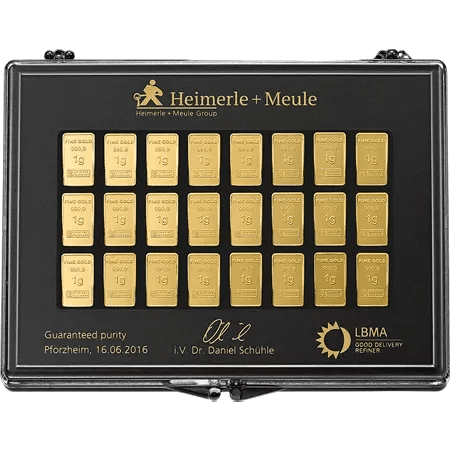 50 x 1 g Gold UnityBars Collection Heimerle und Meule