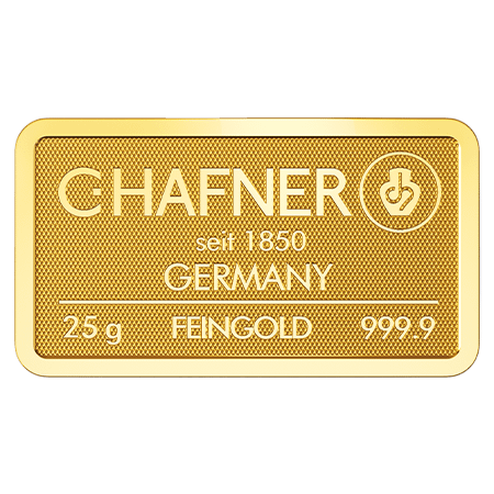 25 g Goldbarren C. Hafner – Bild 3