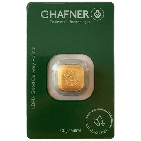 1 Unze Goldbarren C. Hafner CO2 neutral