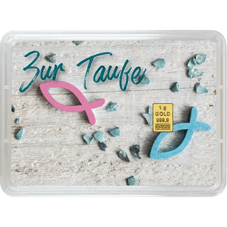 1 g Gold Geschenkkarte Segenswünsche zur Taufe