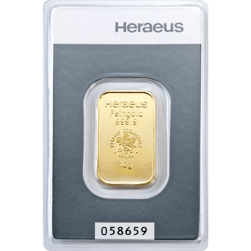 10 g Goldbarren Heraeus