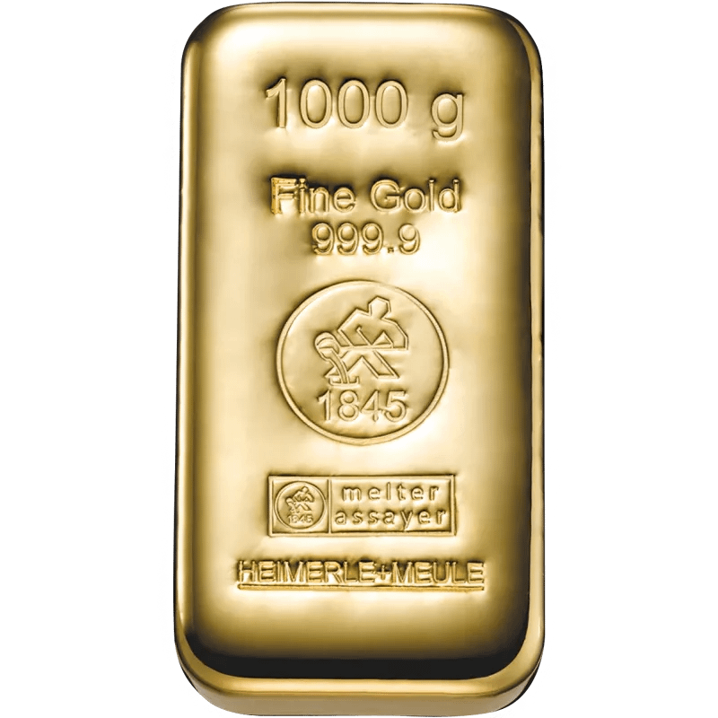 1000 g Goldbarren Heimerle & Meule - gegossen