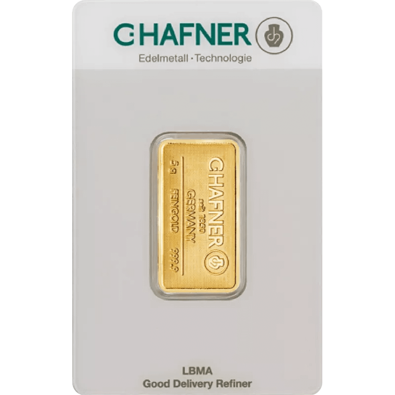 5 g Goldbarren C. Hafner