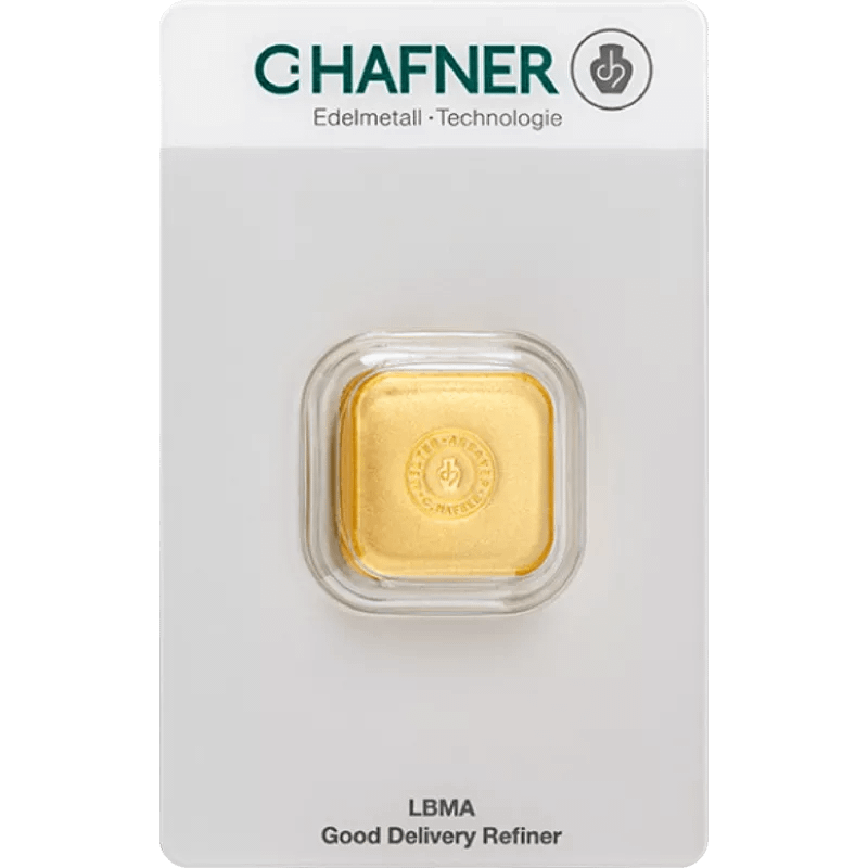 50 g Goldbarren C. Hafner gegossen