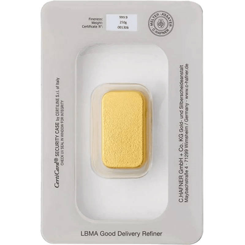 250 g Goldbarren C. Hafner – Bild 2