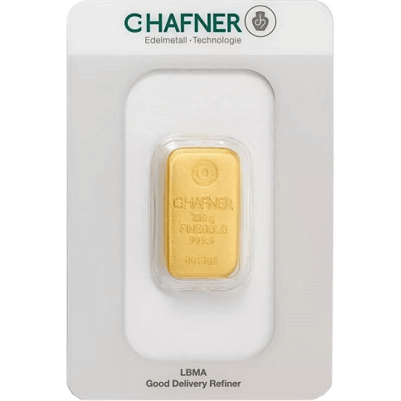 250 g Goldbarren C. Hafner