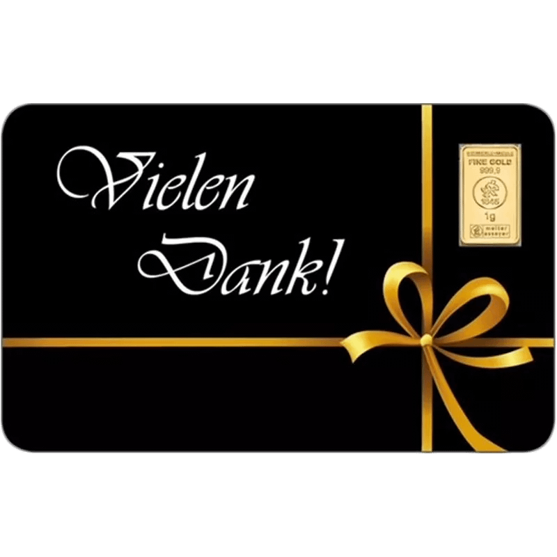 1 g Goldbarren Heimerle & Meule "Vielen Dank"