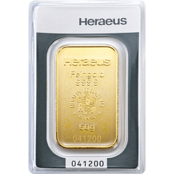 50 g Goldbarren Heraeus