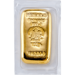 100 g Goldbarren Heraeus - gegossen