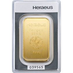 100 g Goldbarren Heraeus - geprägt