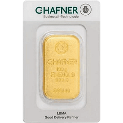100 g Goldbarren C. Hafner - gegossen