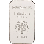 1 Unze Palladium Barren diverse Hersteller