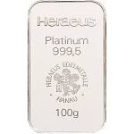 100 g Platinbarren verschiedene Hersteller