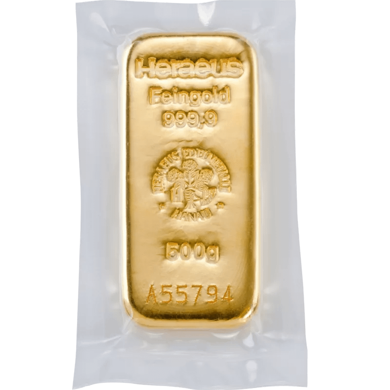 500 g Goldbarren Heraeus