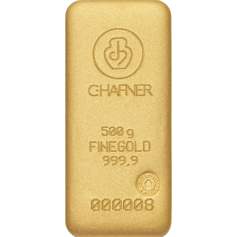 500 g Goldbarren C. Hafner