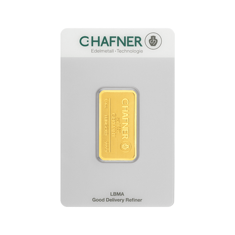 1/4 oz Goldbarren C. Hafner