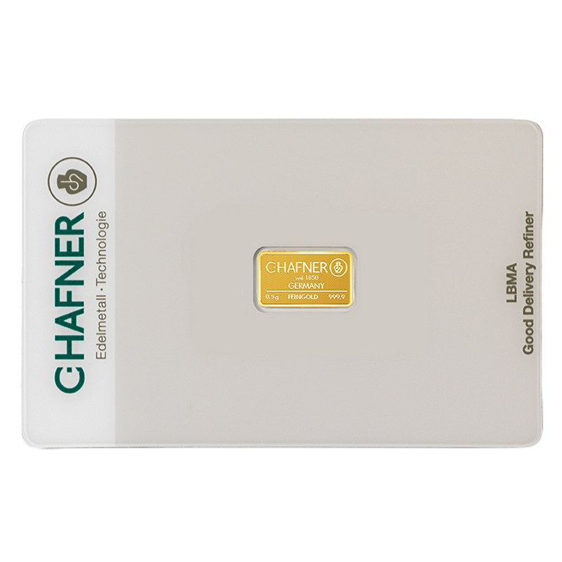 0,5 g Goldbarren C. Hafner