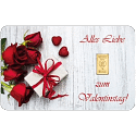 1 g Goldbarren Heimerle & Meule "Valentinstag"