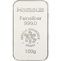 100 g Silberbarren Heraeus