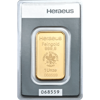 1 Unze Goldbarren Heraeus