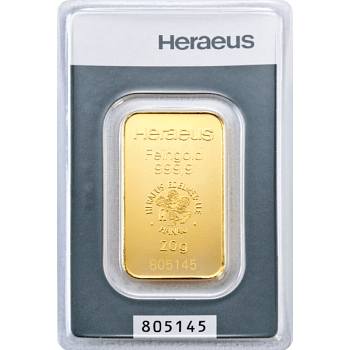 20 g Kinebar Goldbarren Heraeus