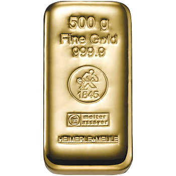 500 g Goldbarren Heimerle & Meule - gegossen
