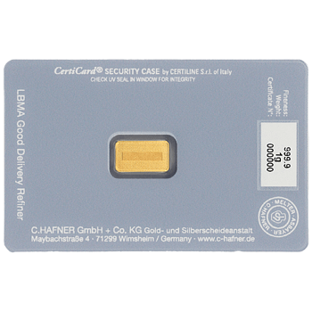 1 g Goldbarren C. Hafner – Blue – Bild 2