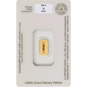 1 g Goldbarren C. Hafner – Bild 2