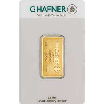 5 g Goldbarren C. Hafner