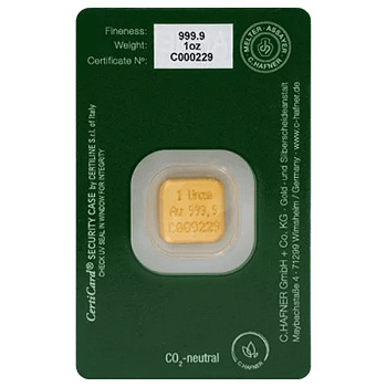 1 Unze Goldbarren C. Hafner CO2 neutral – Bild 2