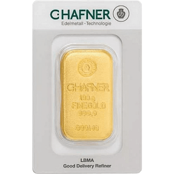 100 g Goldbarren C. Hafner - gegossen