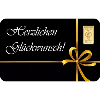 1 g Goldbarren Heimerle & Meule "Herzlichen Glückwunsch"