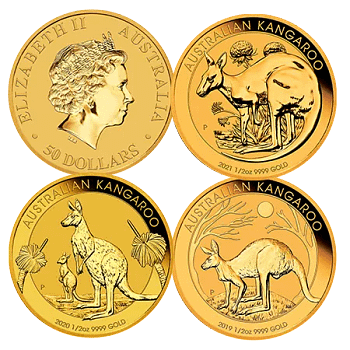 1/2 Unze Gold Australien Känguru - diverse Jahrgänge