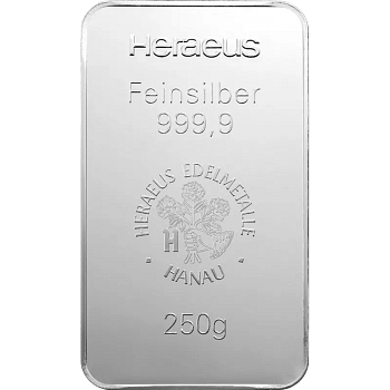 250 g Silberbarren Heraeus