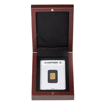 Etui VOLTERRA Goldbarren in Blister Hochformat mahagoni