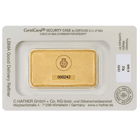20 g Goldbarren C. Hafner – Bild 2