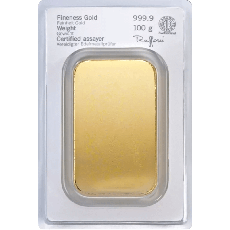 100 g Goldbarren Heraeus - geprägt – Bild 2