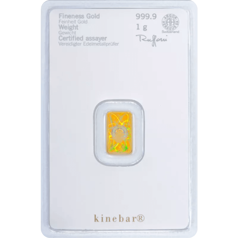1 g Kinebar Goldbarren Heraeus – Bild 2