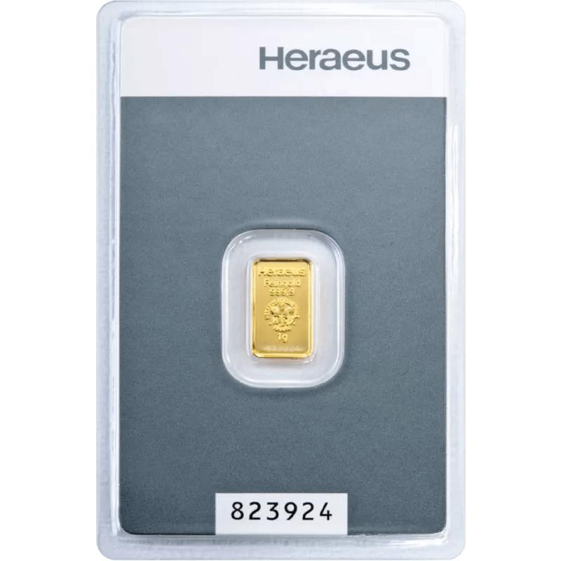 1 g Kinebar Goldbarren Heraeus
