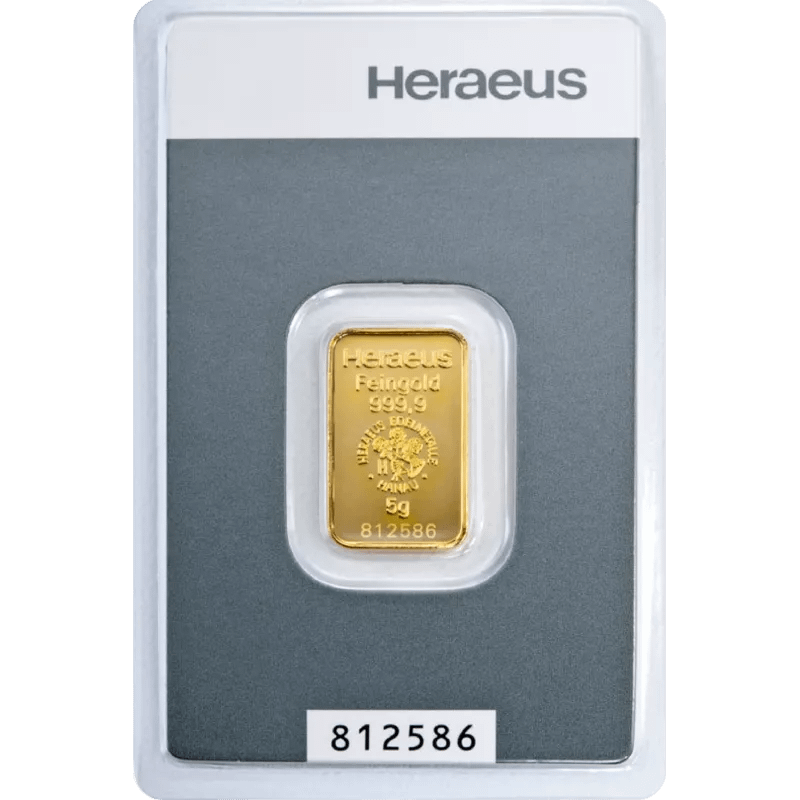 5 g Kinebar Goldbarren Heraeus